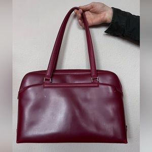 Hartmann red leather tote bag computer bag laptop bag work bag